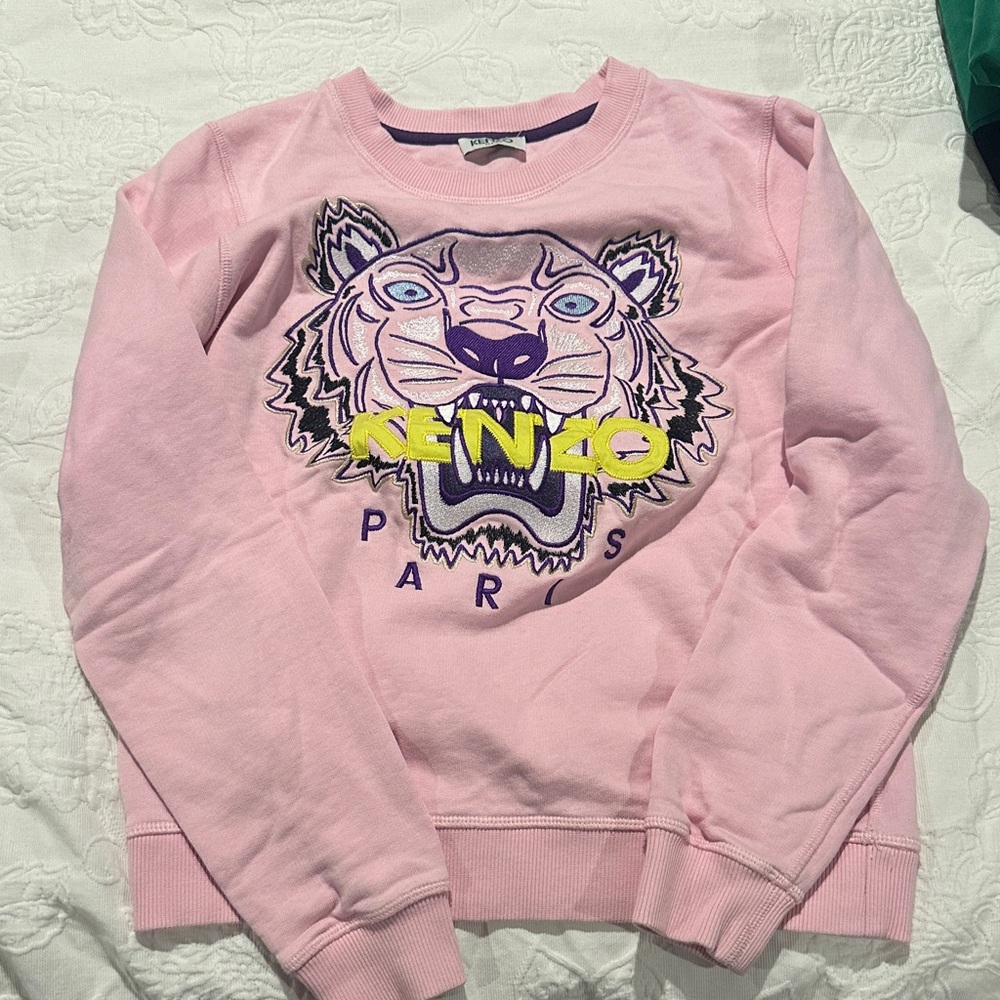 Kenzo Pink Sweatshirt with Tiger Motif